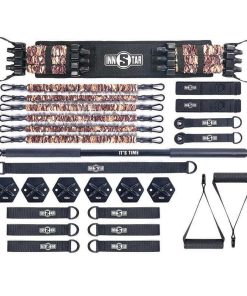 Home Gym Workout Fitness Equipment Set with 6 Resistance Bands and 8 Accessories - Complete Home Fitness Kit
